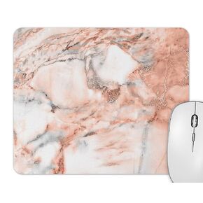Rose Gold Marble Print Pattern Mouse Pad - Rectangle - 9.25x7.75