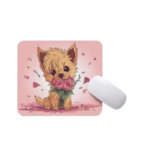Mouse Pad Dog with Bouquet Mouse Pad Puppy with Flowers Mouse Pad for Home Office Gaming Work Desk Computer Desktop Laptop Non-Slip Rubber Mouse Pad for Dog Lovers (Havanese)