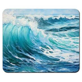 Sea Waves Art Mouse Pad, Landscape Mouse Pad, Mouse Mat Rectangle Mouse Pad Non Slip Rubber Base, 8.6" x 7" x .12" Inch (22cm x 18cm x .3cm) Ocean (Waves IV)