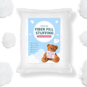 Premium Fiberfill Stuffing(1.1 lb / 500 Grams),Polyester Stuffing for Animals Dolls DIY,Pillow and Cushion Stuffing, Fiber Fill Stuffing for Crochet, High Resilience Fill