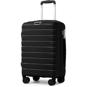 LARVENDER Luggage Sets 5 Piece with Duffel Bag Expandable(Only 28 inch) Hardside PP carry on luggage with 360° Spinner Wheels TSA Lock for Men Women, White in Kuwait