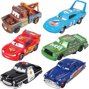 6 PCS Toys Car 2 3 Mater Chick Hicks The King Doc Hudson Sheriff Diecast Car Toy Set for Boy Kids Gifts