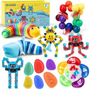 Fidget Sensory Toys for Kids Adults with Autism ADHD: 13 Pack Anxiety Relief Items Toy, Fun Classroom Prize & Travel Toys, Stress Relief Toy Gifts Party Favors for Kids