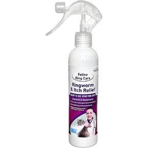 Feline Ring Care | Control & Help with Cat Ringworm, Mange, Dermatitis, Dog Paw Yeast. Also Works on Dogs, Hamsters, Guinea Pigs, Rabbits, etc. 8 oz Ready to Use Spray for Cats and Itch Relief