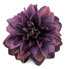 Large 7 inch Variegated Mauve Purple Dinner Plate Dahlia Silk Flower Brooch Pin