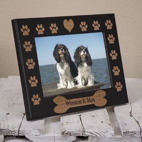 Dog Name Picture Frame Engraved on Wood - Personalized Dog Picture Frame - Custom Dog Frame - Personalized Pet Gift - Gift for New Pet Owner - New Dog Gift - Dog Remembrance Frame