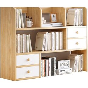 Bookshelves Simple Desktop Multi-Layer Bookshelf Home Small Storage Rack Student Small Bookcase for Office Supplies Sundries Book File Storage Bookshelf(B)