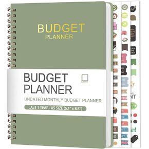 Budget Planner - Monthly Budget Book with Expense Tracker Notebook, A5(6.1" x 8.5") Financial Planner & Account Book to Take Control of Your Money, Bill Organizer With Pockets and Stickers - Pink