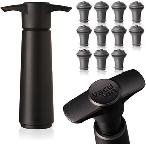 Vacu Vin Wine Saver Vacuum Stoppers - Set of 12 - Gray - for Wine Bottles - Keep Wine Fresh for Up to a Week with Airtight Seal - Compatible with Vacu Vin Wine Saver Pump in Kuwait