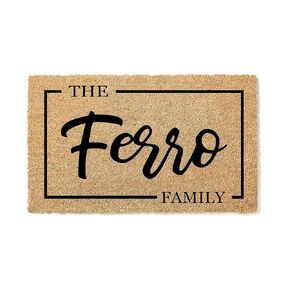 Custom Family Name Door Mat, Personalized Wedding Gift, Custom Coconut Coir Doormat, Closing Gift, Welcome Front Door Mat, Monogram Entryway Rug 1466