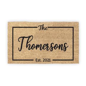 Personalized Last Name Coir Coconut Husk Doormat Door Mat 18x30 or 24x36