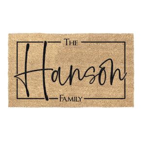 Personalized Family Name Coir Coconut Husk Doormat 18x30 or 24x36 (24"x 36")