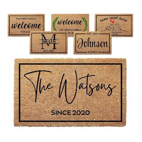 Personalized Door Mat with Family Name - Custom Doormat with Anti-Slip Backing - 3 Size Options - Custom Door Mats for Front Door Front Door Mat for Outdoor Decor - Christmas Gift (Design 6)