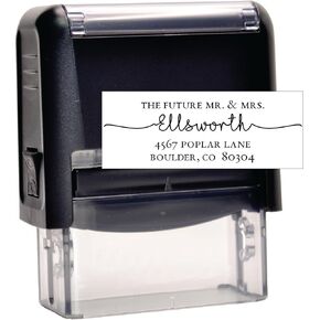 Classic Future Mr. and Mrs. Return Address Stamp | Personalized Wedding Stamp