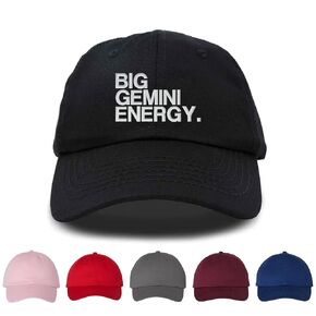 Big Gemini Energy Embroidered Baseball Cap, Unisex Hat, Adjustable Hat, Zodiac Sign, Astrology