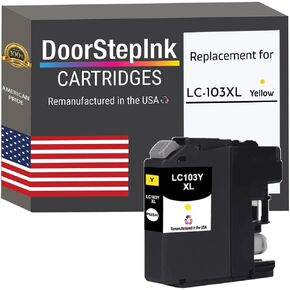 DoorStepInk Remanufactured in The USA Ink Cartridge Replacements for Brother LC103 Yellow for Printers MFC-J4310DW MFC-J4410DW MFC-J450 DW MFC-J875DW MFC-J870DW MFC-J6920DW