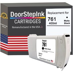 DoorStepInk Remanufactured in The USA Ink Cartridge Replacements for HP 761 CM991A Matte Black - 400ml for Printer DesignJet T7100 DesignJet T7200