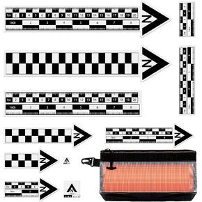 Maitys 12 Pack Archaeological North Arrow and Scale Set for Geology Photography Professional Measuring Scale Ruler with Case Archaeological Excavation Photo Reference Ruler for Artifact Documentation