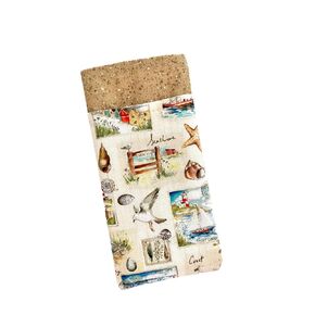 Beach Fabric Double Eyeglass Case - Eyeglass Pouch for 2 Pairs - 2 Pocket Glasses Case