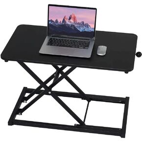 Standing Desk Converter Adjustable Height,Keyboard Riser for Stand Up Desk Riser,Computer Keyboard Stand for Desktop,Computer Workstations for Home Office Black Size 23.6 Inch