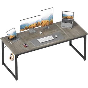 ODK 63 Inch Computer Desk Home Office Desk, Gaming Writing Work from Home Study Desk, Modern Simple Design, Large Legroom, Sturdy Metal Frame, Vintage