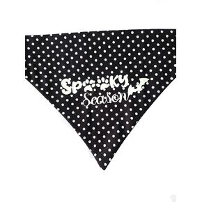 Glow in the Dark Spooky Season Over the Collar Dog Bandana That Slips onto Their Existing Collar Size Large