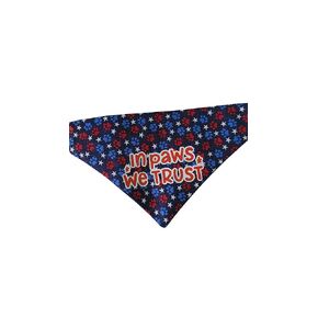 In Paws we Trust Over the Collar Dog Bandana That Slips onto Their Existing Collar Size (Small)