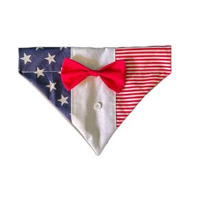 Stars and Stripes Tuxedo Over the Collar Dog Bandana That Slips Onto Your Dogs Existing Collar Size (X-Small)