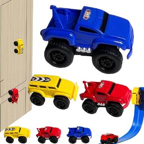 Magnetic Wall Climbing Toy Car, Magnetic Anti Gravity Wall Climbing Car, Cars That Drive on Walls and Ceiling, Boys and Gilrs Inertial Magnetic Levitation,Puzzle Decompression Toys(Red-2PCS)