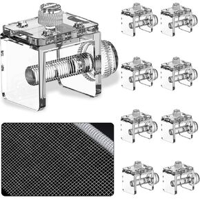 DIY Aquarium Hood 8pcs Aquarium Fish Tank Hood Screen Cover net Clip Holder and 2.15 Feet X 1.73 Feet Aquarium lid top net Kits Suitable for Rimless and rimed Tank