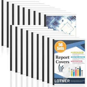 LOTMER 18 Pack Report Covers with Sliding Bar, 70 Sheet Capacity Clear Report Covers for A4 and Letter Size Paper Report Covers Presentation Folders Resume Covers for School Business File Document