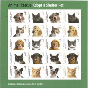 USPS Animal Rescue (Sheet of 20) Postage Stamps 2010 Scott #4451-4460