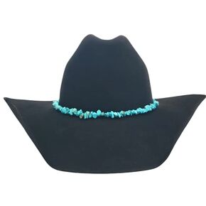 Western Cowboy Hat Band with Turquoise Howlite Chip Beads