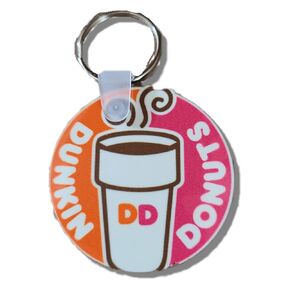 White Coffee double sided keychain Dunkin Key chain