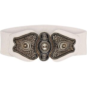 BlackButterfly Wide Elastic Stretch Vintage Antique Retro Buckle Belt in Kuwait