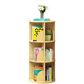 Bookshelves Creative Bookshelf Can Be Rotated 360° Bookcases Cylindrical Floor Racks Store Office Supplies for Books Magazines Files Bonsai Bookshelf