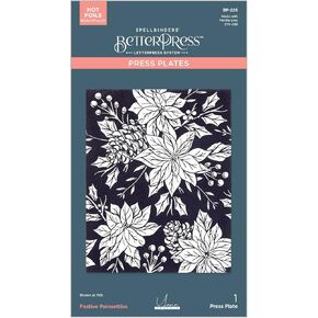 Spellbinders Festive Poinsettias Press Plate, Metal