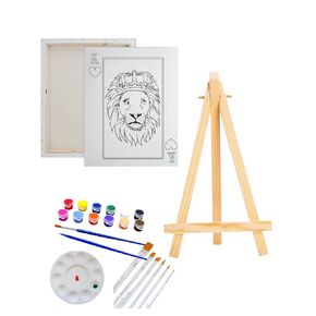 Pre Drawn Canvas Paint Kit | Teen, Kids and Adult Sip and Paint Party Favor | DIY Date Night Couple Activity| Canvas Boards for painting| KING OF HEARTS (M 12X16 CANVAS ONLY)