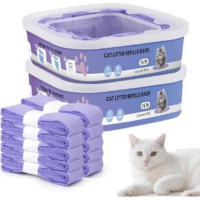 10 Pack Cat Litter Refills Bags,Cat Litter Refills Scented Bag Compatible with Your Standard and Plus Genie Litter Refill Cartridge (Blue)