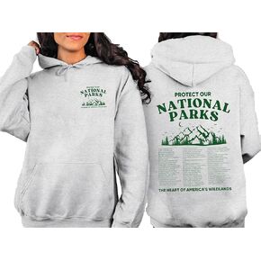 Hoodie Parks National Hoodie 63 National Parks Sweatshirt Wild Lover Gift Hoodie Waterfall Sweatshirt حماية قميصنا الوطني المتنزهات الإيجابية (M ، رمادي داكن)