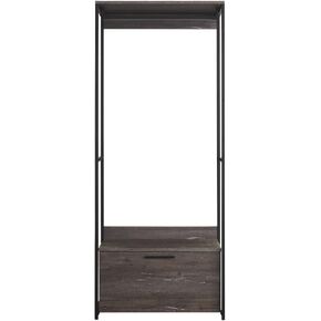 Maximize Organization with Rustic Gray Walk-in Closet, Deep Storage Space, Modular Design, Materials, With Drawer