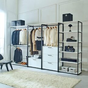 Maximize Space with Freestanding Walk-in Closet System, Modular Design, Stain and Scratch Resistant, White
