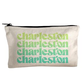 Moonlight Makers, Charlotte Ombre Canvas Makeup Bag, Pencil Pouch, Cute Travel Accessories for Women, 100% Cotton Cosmetic & Toiletry Bags, Orange
