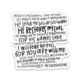 Christian stickers | Faith Bible verse sticker | Psalm 23 decal