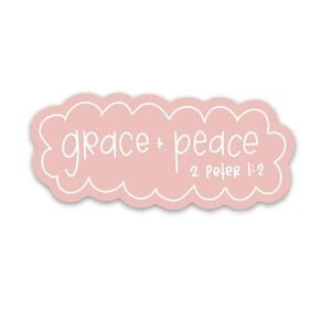 stickers | Grace + peace sticker | Bible verse sticker | Christian sticker about faith, Jesus, God | 2 Peter 1:2 decal