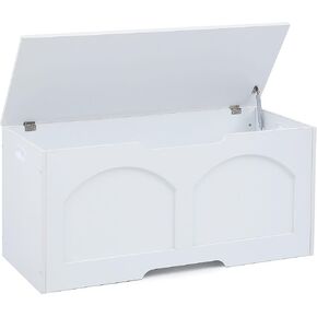 Storage Chest, 31.5" Storage Trunk Chest, Retro Entryway Bench, Supports 330 lbs, Upgraded Safety Lift Support Hinge, Entryway Bench, U-Shaped Opening for Entryway Living Room, White