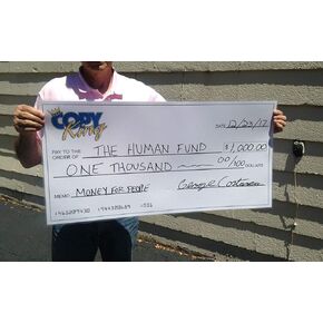 Custom Logo Large Rollable Dry Erase Presentation Check, Customize Big Checks 18" x 36"