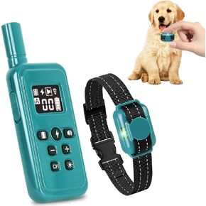 Ultra-Small Dog Shock Collar, Ultra-Thin & Light Dog Training Collar with Remote for Small Dogs 5-15lbs & Medium Large Dogs, 2000ft Range, Waterproof, Rechargeable (Blue)