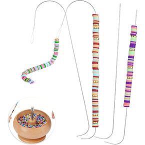 4PCS Bead Spinner Needles, 2 Sizes of Big Eye Beading Needles for Bead Spinner, Suitable for Bracelet Necklace Jewelry Making (5.5In and 4.5In)