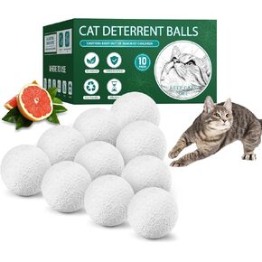 Cat Repellent Outdoor & Indoor, Cat Deterrent Outdoor Indoor, Natural Grapefruit Oil Keep Cats Out of Yard Permanently, Keep Cats Away from Garden, Furniture, and More, 10 PCS (Pack of 1)